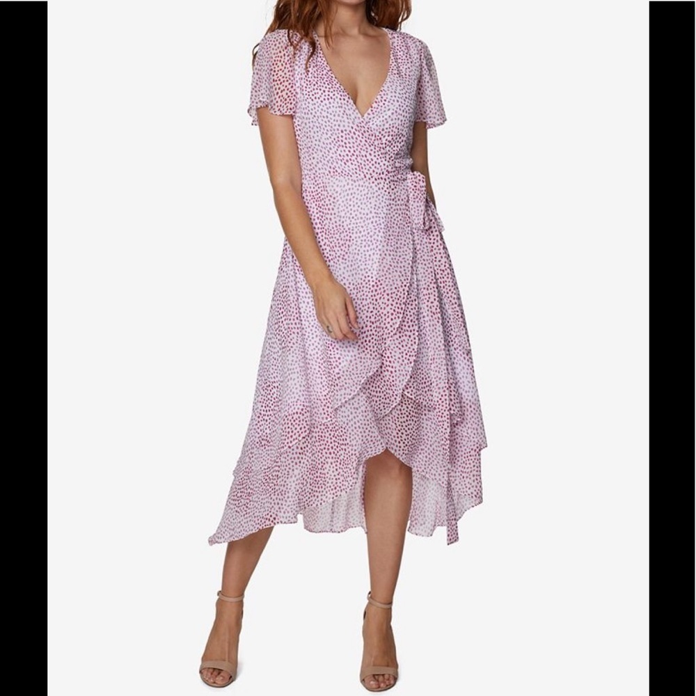 Sage Collective Petite Flutter Sleeves Wrap Dress Size 4P